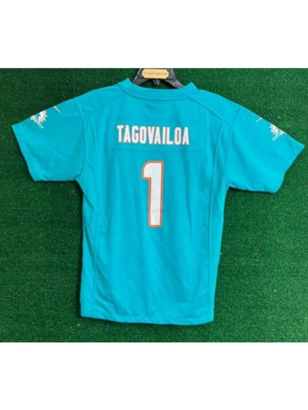 NFL Miami Dolphins Tua Tagovailoa Teal Nike On Field Kids Jersey Sz XL (18/20)
